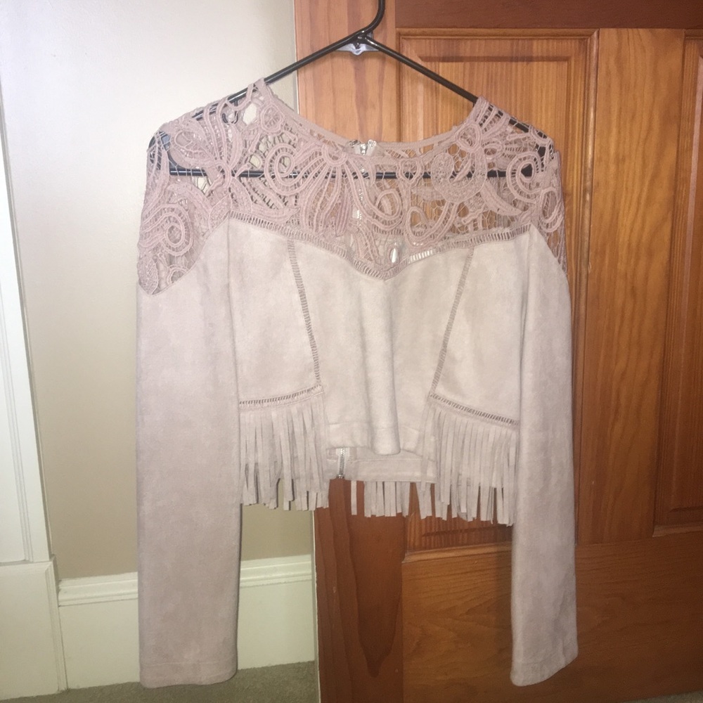 Pink satin crop top
